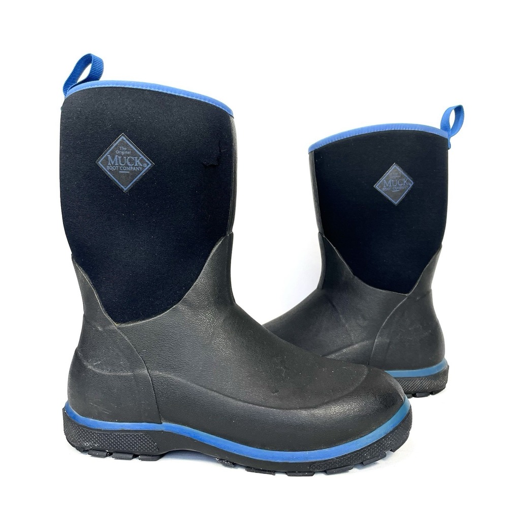 Muck Boot Co Element Kids Size 7 Black Blue Waterproof Winter Snow Boots